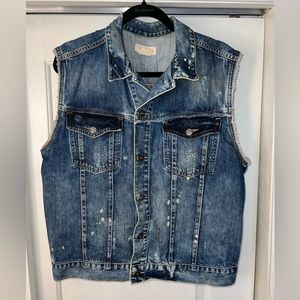 Distressed Rocker Denim Vest